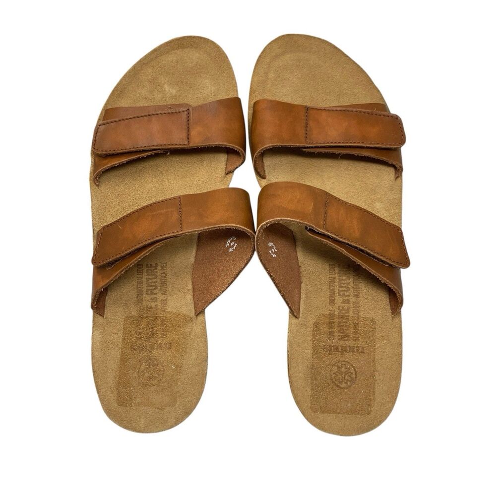 Mobil’s Leather Cork Sandals Brown Double Strap Womens 11‎ EU 41 - Picture 10 of 14